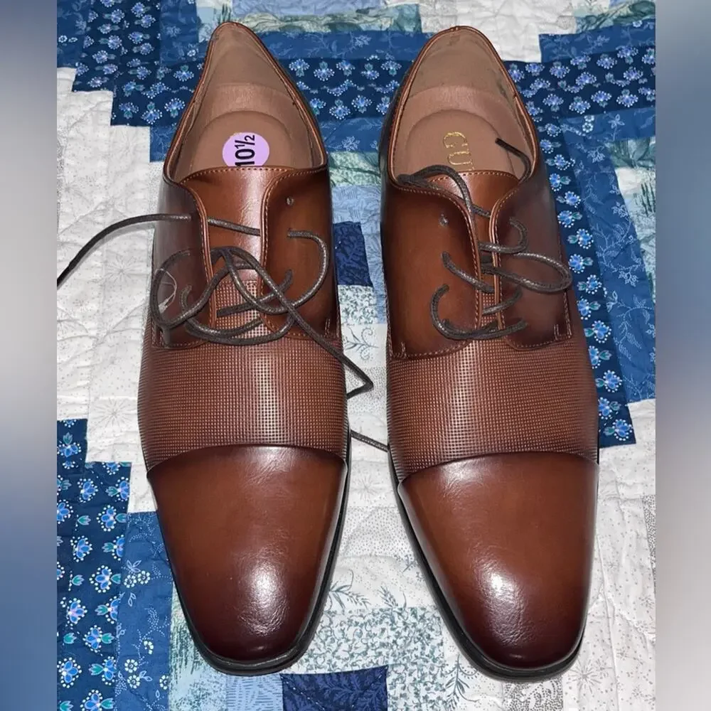 NEW! GUESS Men's Shelly Cap Toe Lace Up Dress Oxfords